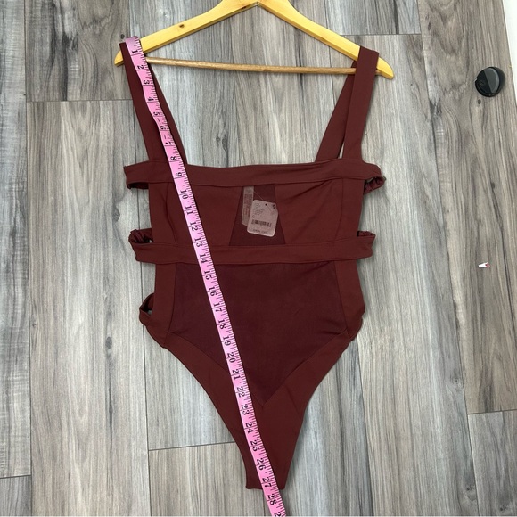Free people intimately mesh strappy bodysuit size M in brown NWT - Picture 8 of 11
